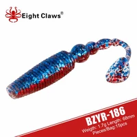 eight claws fishing soft lure t tail silicone jigging wobbler swimbait 15pcs 68mm 1 7g artificial grub worm leurres souples bass