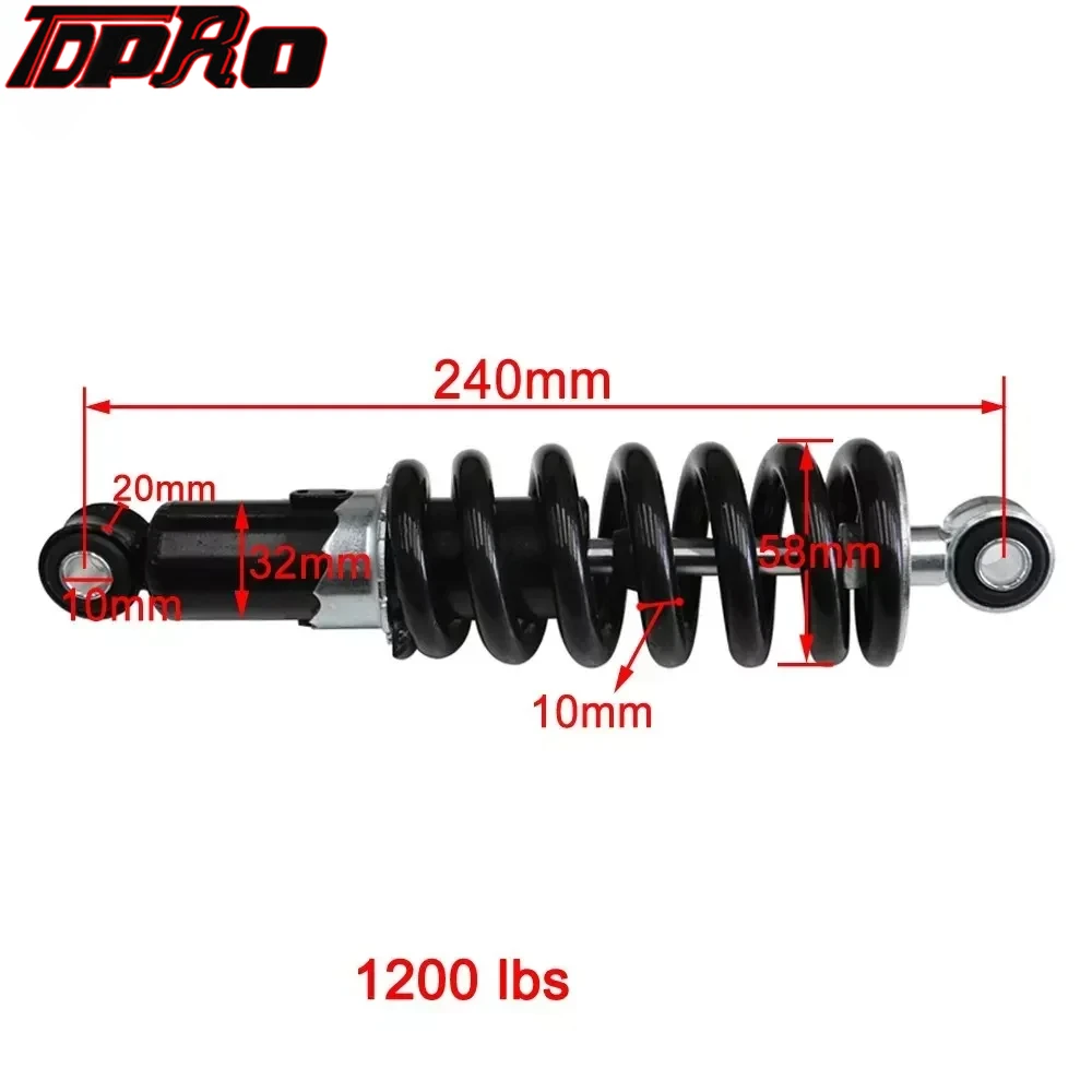 TDPRO Мотоцикл 240 мм Нагрузка 1200 фунтов Задняя амортизаторная подвеска для