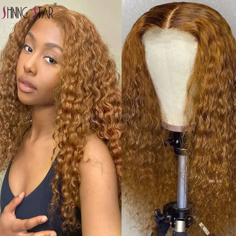 

13X4 Ginger Blonde Lace Front Wigs Loose Deep Wave Frontal Wig Colored Blonde Curly Wave Brazilian Lace Front Human Hair Wigs