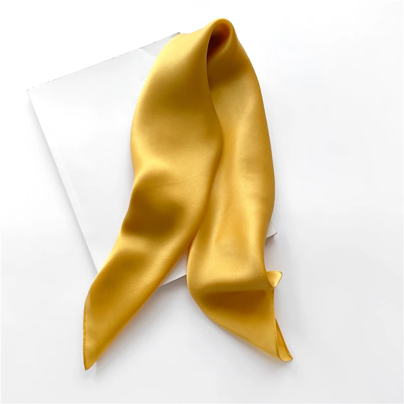 2022 популярный Шелковый атласный шарф женский однотонный 70 см галстук на шею