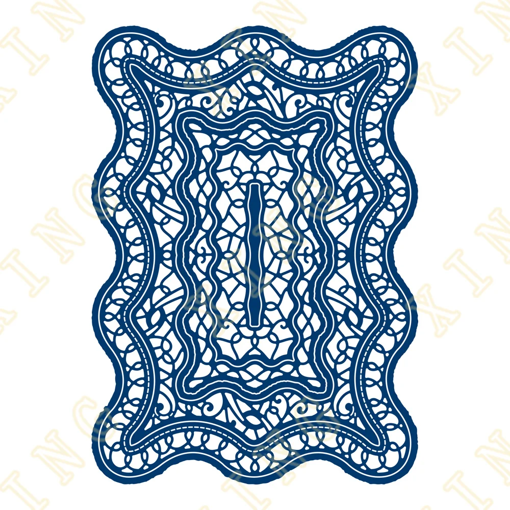 

Rectangle Interlocking Lace Metal Cutting Dies Scrapbook Diary Decoration Stencil Embossing Template Diy Greeting Card Handmade