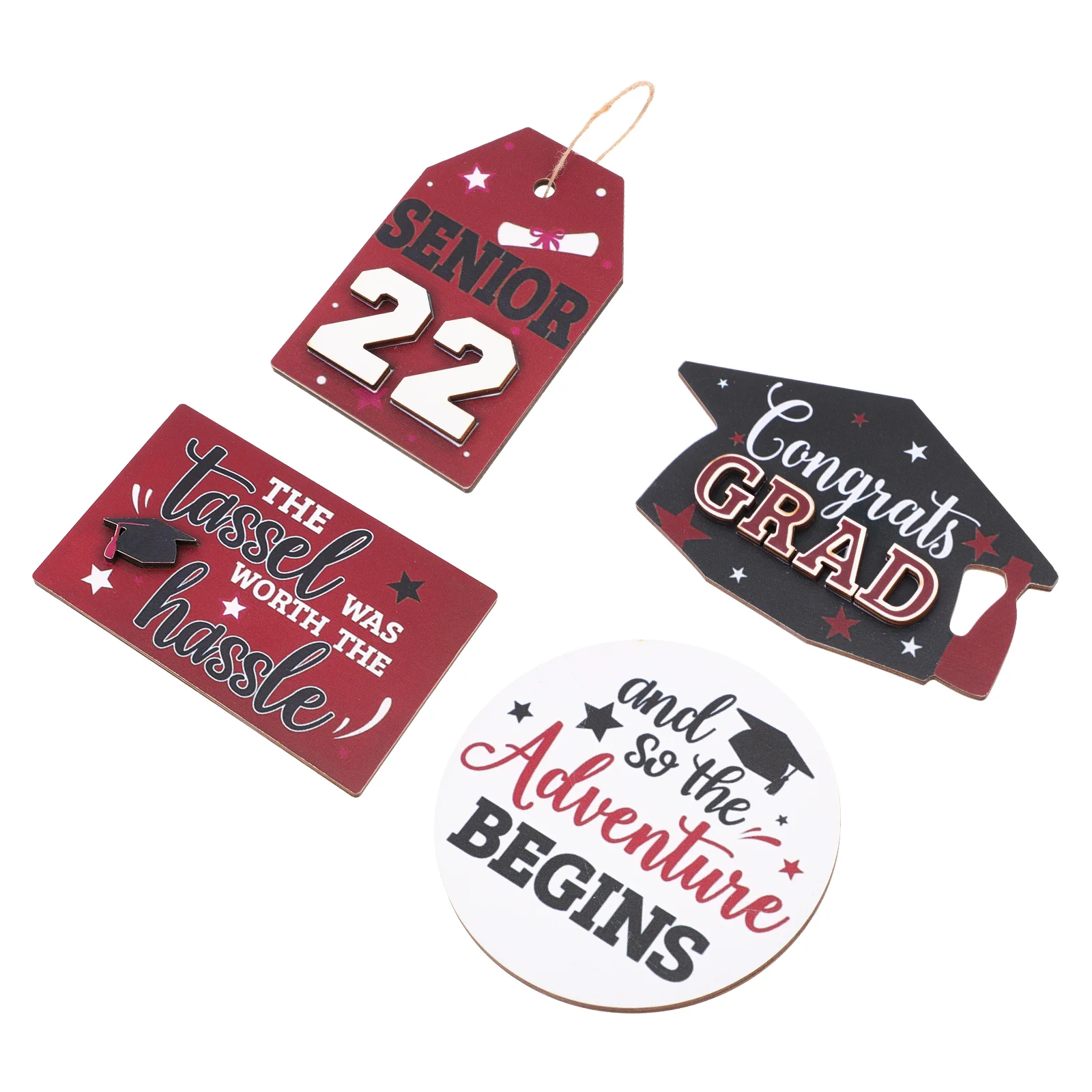 

1 Set of Graduation Table Signs Graduation Wooden Decorations Decorative Wood Decors for Home School Party