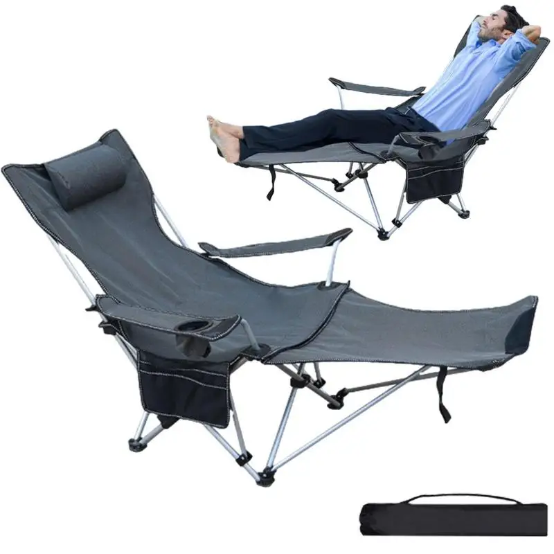 

Reclining Camp Chair With Footrest Folding Reclining Camping Chair With Footrest Wear Resistant Comfortable Sit Chair With