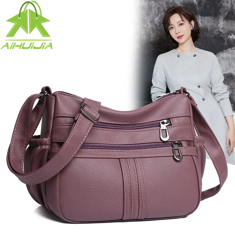 

High Quality Women's Soft Pu Leather Shoulder Bags 2022 New Simple Solid Color Crossbody Bag Luxury Designer Handbag and Purse