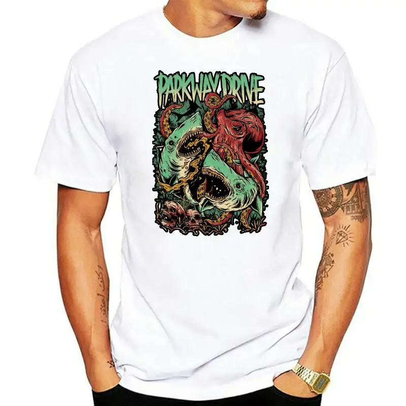 Новая футболка Parkway Drive Sharktapuss Band Merch Metalcore 50 Lions для мужчин