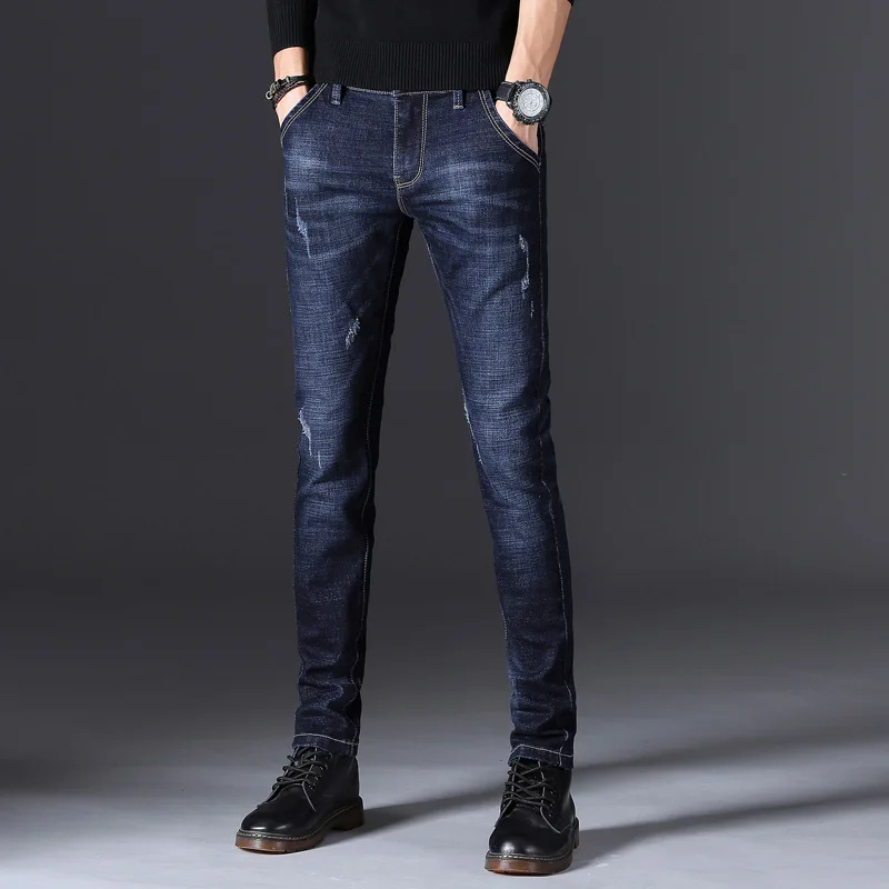 2022  Autumn And Spring New Men's Classic Fashion Blue Straight Leg Jeans Men's Casual Slim Size High Quality Long Jeans 27-38