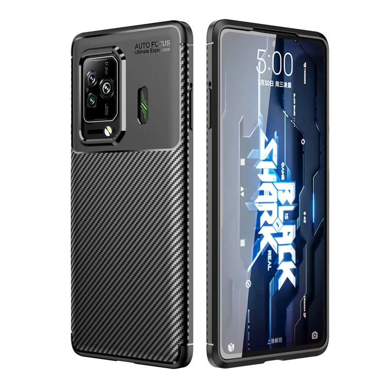 For Xiaomi Black Shark 5 Case Carbon Fiber Pattern Shockproof Bumper Back Soft TPU Cover For BlackShark 5 Funda