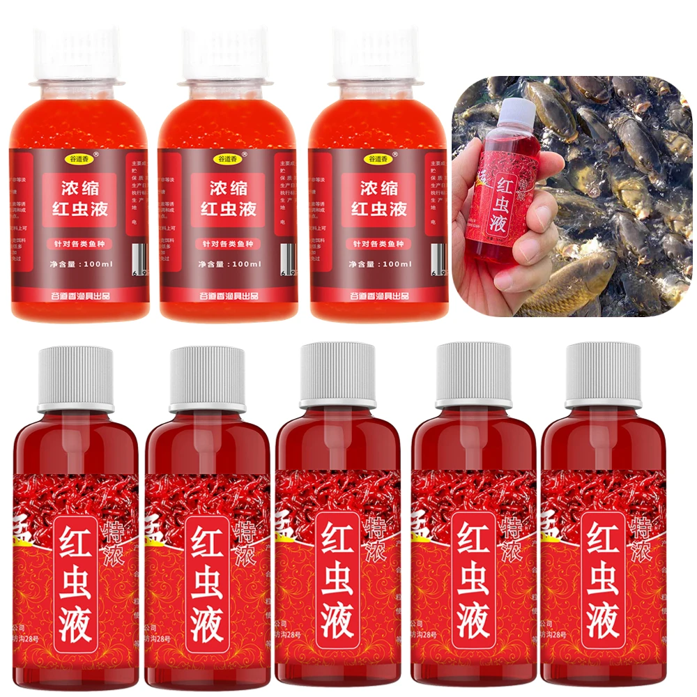

100ml High Concentration FishBait for Trout Cod Carp Bass Strong Fish Attractant Concentrated Red Worm Liquid Fish Bait Additive
