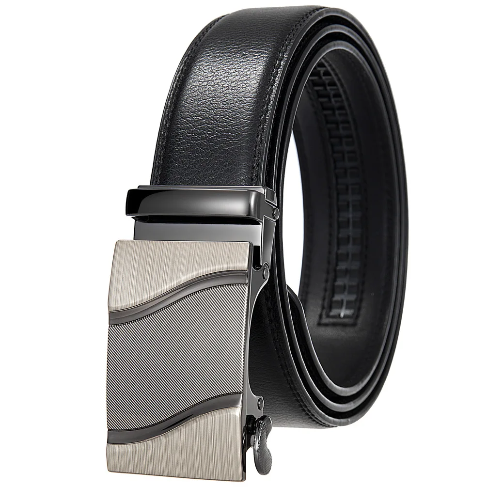 Men Belt Fashion Leather Belt Metal Automatic Buckle Brand High Quality Luxury Belts for Men Famous Work Business Cowskin Belt