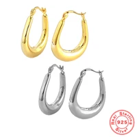 french style 925 sterling silver ins metal wind hollow u shaped niche design high end hoop earrings for women fine jewelry gifts
