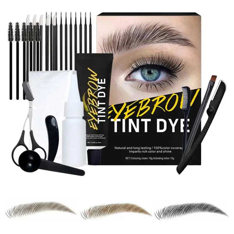 

Eyebrow Dye Kit Maroon Brown And Black Eyebrow Dye Tint Kit Easy To Use Suitable For DIY At Home Salon Grade Lasting For More