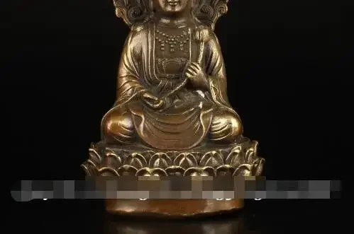 Азиатская винтажная коллекция старая статуя сакральной латуни ручной работы Kuan