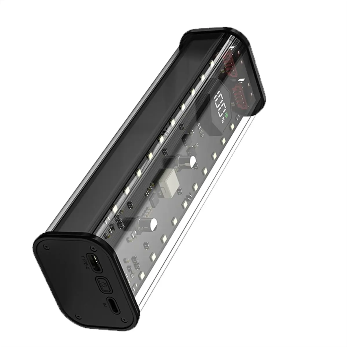 Фото Корпус для повербанка ABGN 21700 DIY, поддерживает 4 аккумулятора 21700, PD20W, с LED-экраном, прозрачный, для хранения батарей, модель B №1