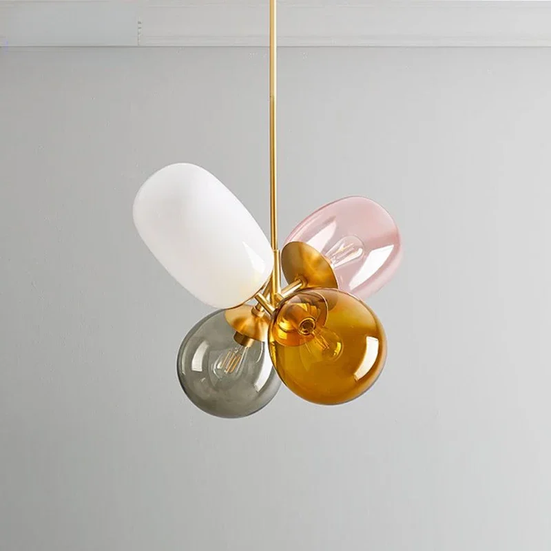 

Nordic Art Children's Room Chandelier Simple Modern Creative Restaurant Bar Stained Glass Girl Princess Bedroom Light