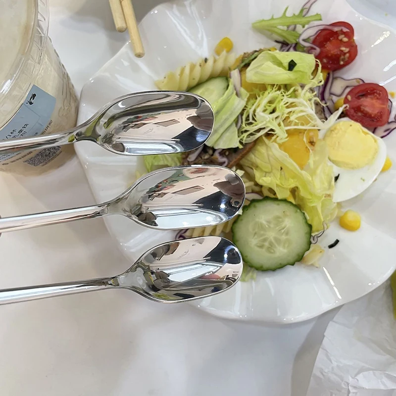 Кофейная ложка из нержавеющей стали с длинной ручкой для мороженого и чая