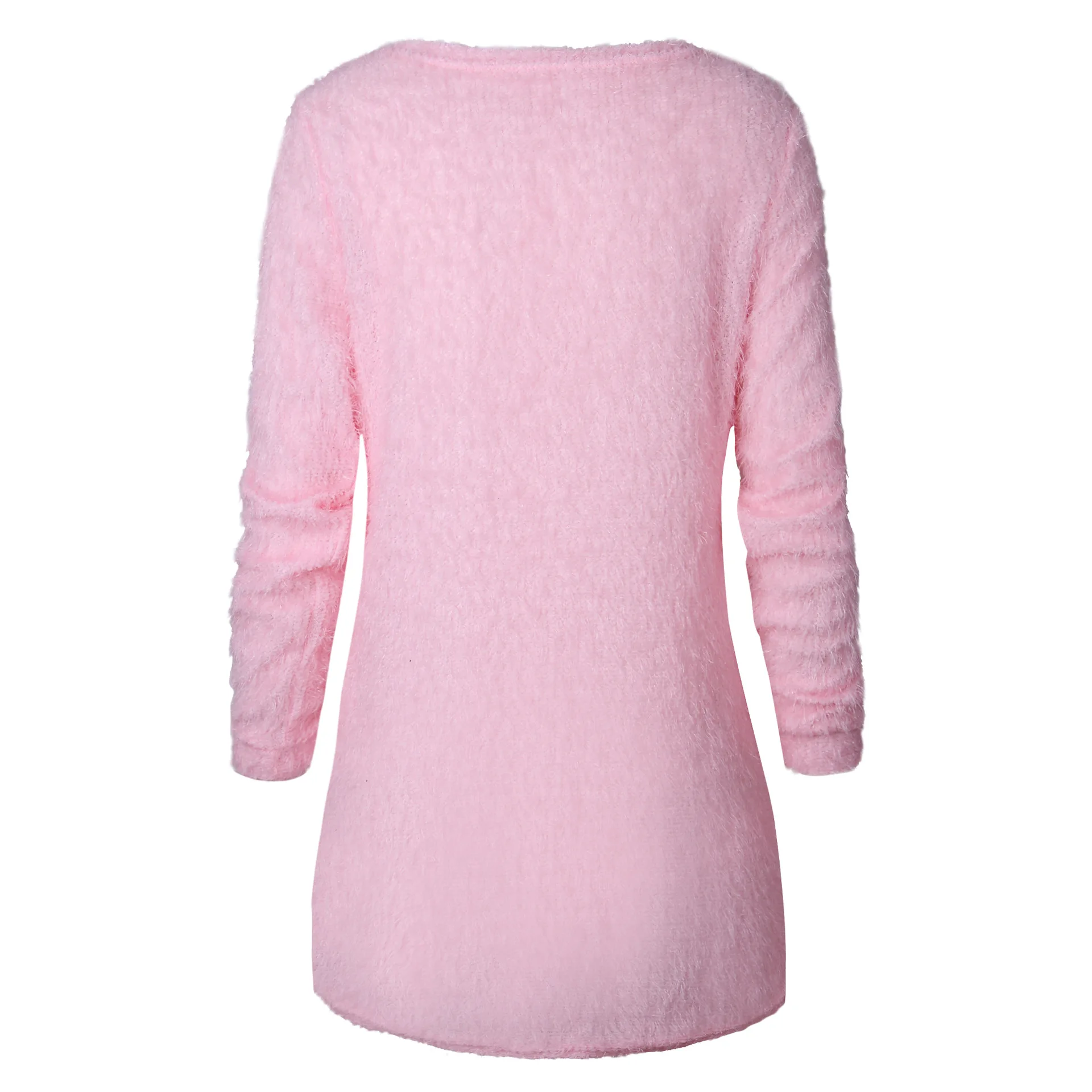 Женский Пушистый Тонкий свитер с круглым вырезом на осень и весну женский