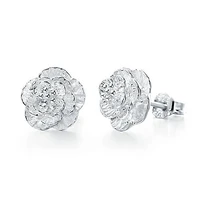 2022 authentic 925 silver needle jewelry flower stud earrings for women jewelry ed74 brincos para as mulheres bijoux aros