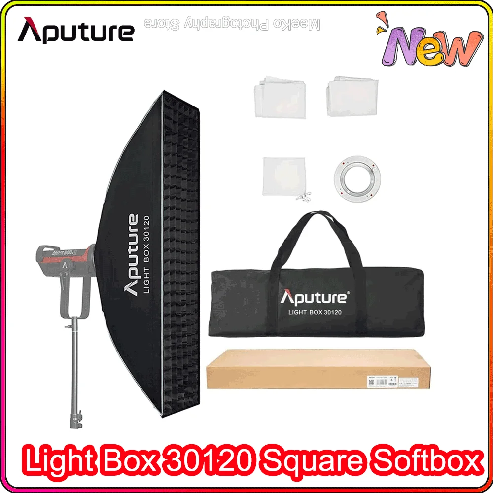 

Aputure Light Box 30120 Square Softbox Standard Bowens Mount for Aputure LS120dII 300dII 300x Amaran 60x/60d/100d/200d/100x/200x