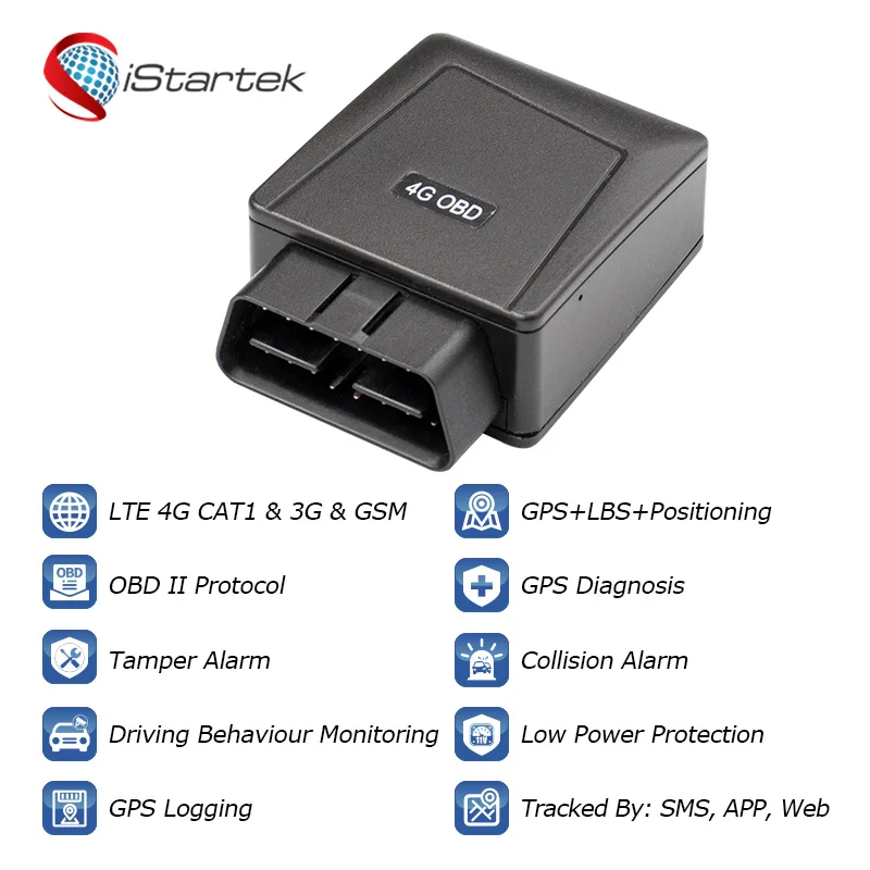 4g 3g(wcdma) accurate lbs real-time plug and play vehicle tracker with self-diagnosis gps tracking enlarge