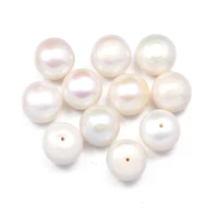 natural freshwater pearl white half porous round bead11 12mm for jewelry makingdiy necklace bracelet accessorie charm gift party