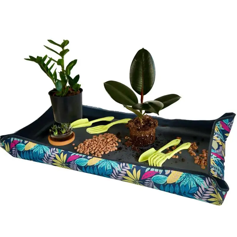 

PE Gardening Potting Mats Gardening Pad Waterproof Foldable Pot Gardening Mat Garden Soil Replacement Pad PE Plant Potting Mat