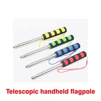 hot selling 120cm stainless steel telescopic flagpole portable handheld poles for flags windsock tour guide flagpole
