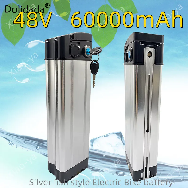 

Аккумулятор для электрического велосипеда в стиле рыбы, литиевая батарея 48 В с алюминиевым чехлом и блокировкой от кражи, 48 В 20 Ач 30 Ач 40 Ач 50 ...