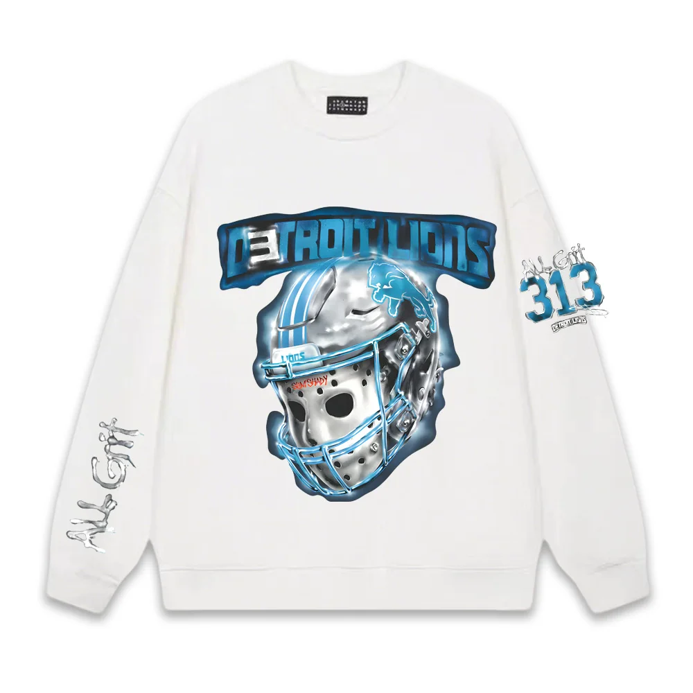 Фото EMINEM X LIONS ALL GRIT LONGSLEEVE 2025 Новый американский рэпер Эминем такой же, как официальный сайт Осень/Зима Высококачественная толстовка с капюшоном №2