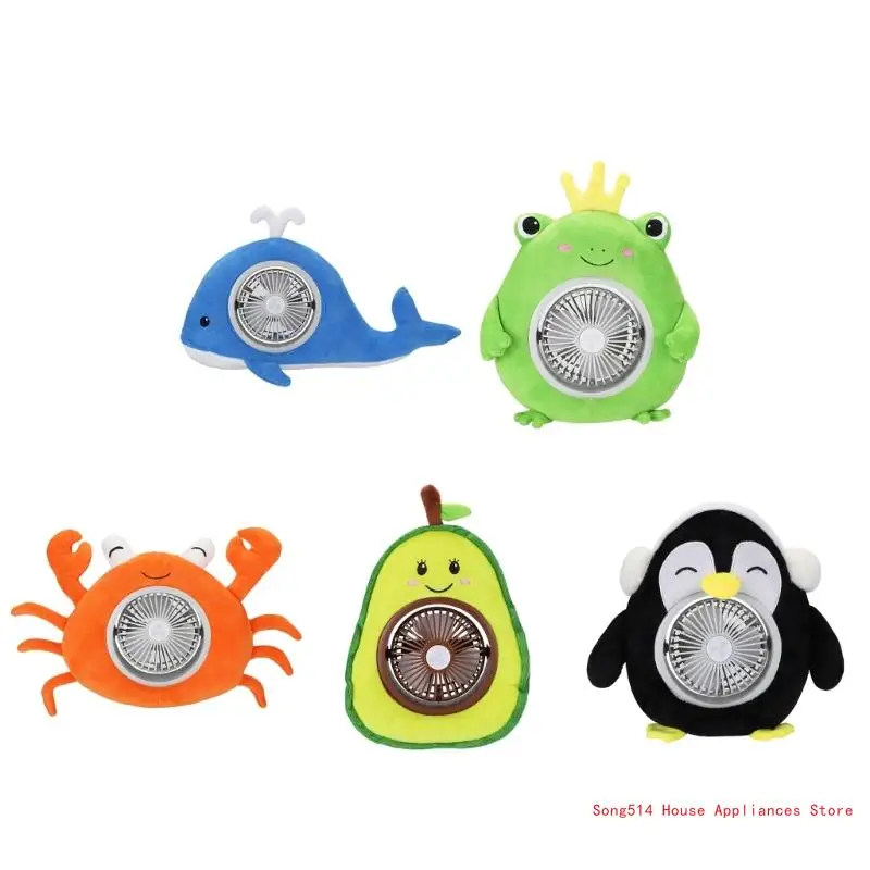AdorableQuiet Cartoon Plush USB Fan Cooler Регулируемое вращение на 45 ° Энергоэффективный для рабочего стола Спальня Гостиная