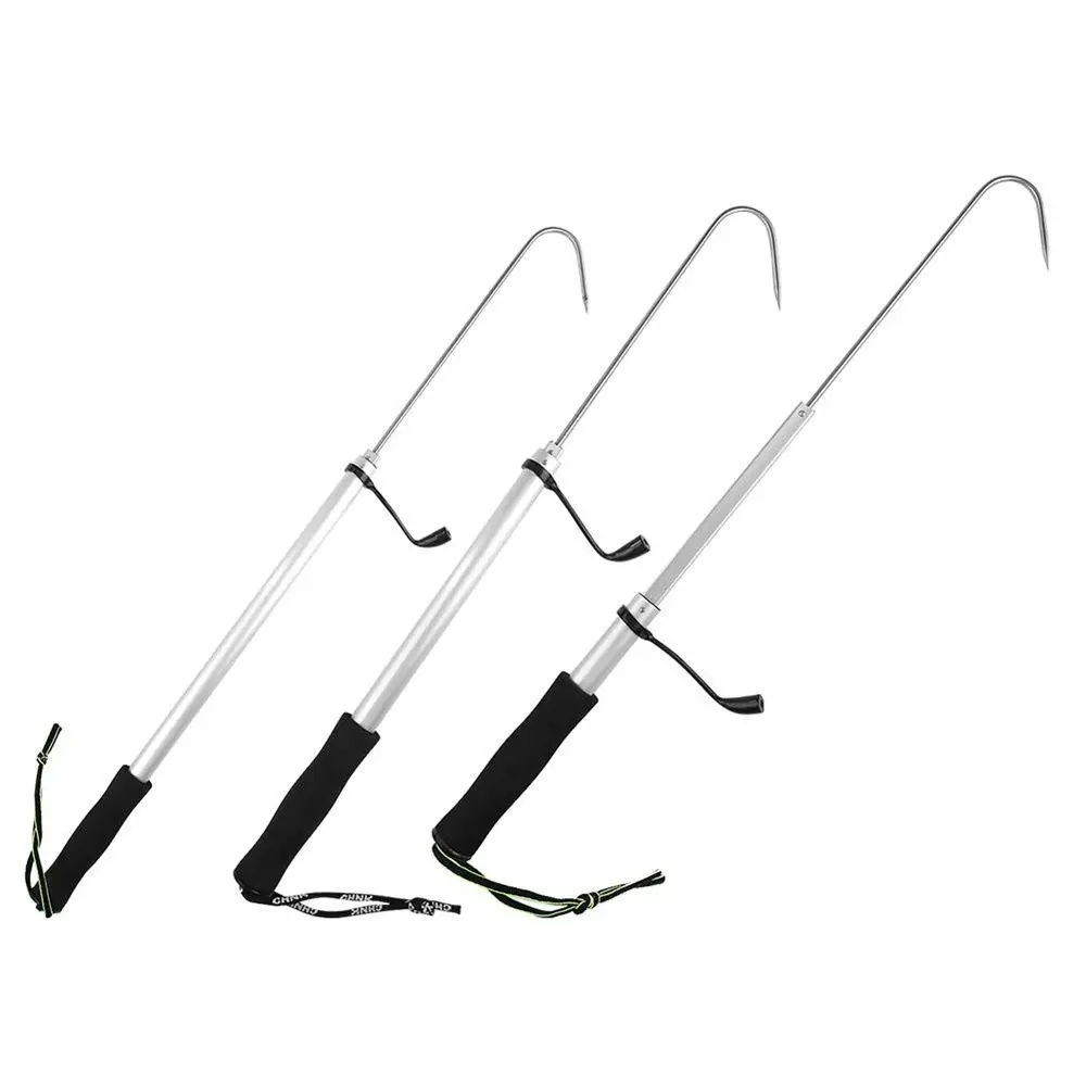 

60/90/120cm Professional Telescopic Fishing Spear Hook Portable Retractable Stainless Steel Fly Fishing Gripper Fish Gaff