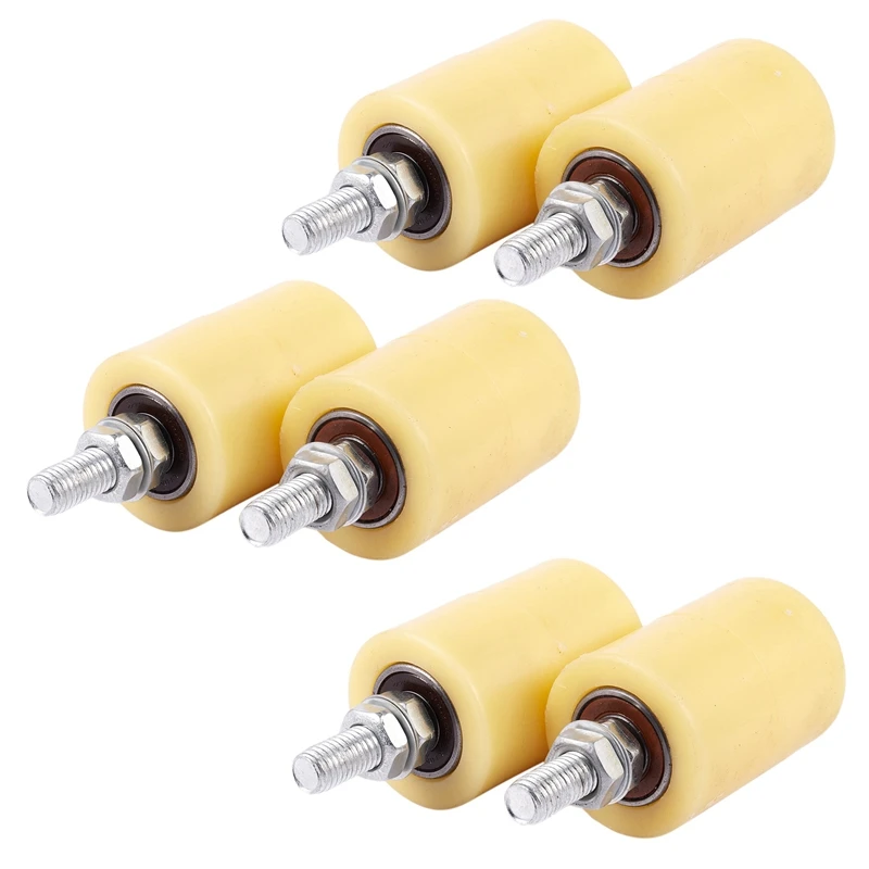 

6PCS 50X70mm PP Steel Flat Roller Bearing Guiding Wheel 6201 M12 Screw for Electric Door Sliding Gate