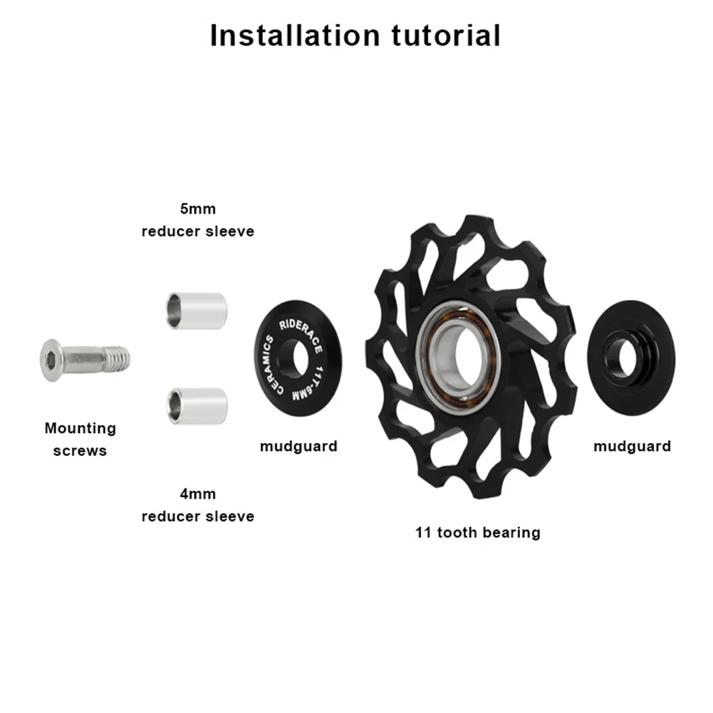 

11T MTB Ceramic Bearing Jockey Pulley Mountain Road Bicycle Rear Derailleur Guide Pulley Sealed Steel Bearing Bikes Accessories