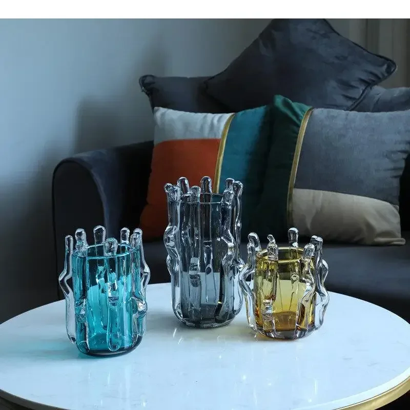 Креативная прозрачная стеклянная ваза декоративная композиция для цветов