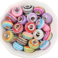 20pcslot resin rainbow big hole beads loose spacer beads for jewelry making diy bracelet necklace original charms wholesale