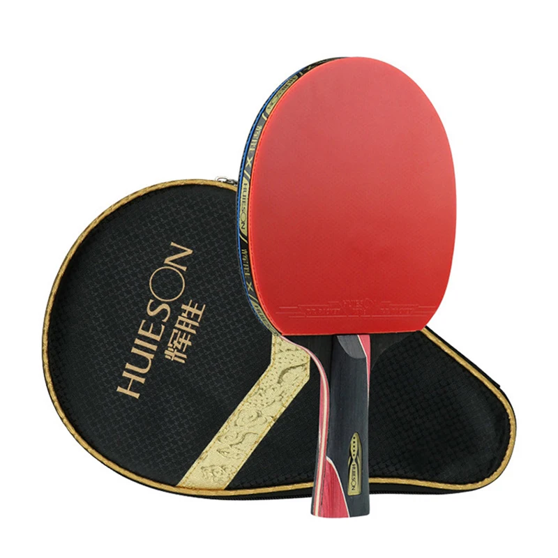Huieson Table tennis racket 5-star professional-grade finished racket beginner training length Bing straight horizontal