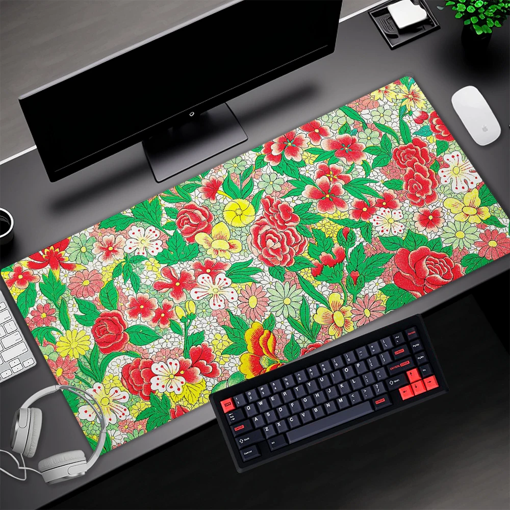 

Big Mouse Pad Flowers Desk Mat 1200mm X 600mm Mouse Mat Custom Print Mousepad Company Red Green Deskmat 900x400 Mouse Pads Xxl