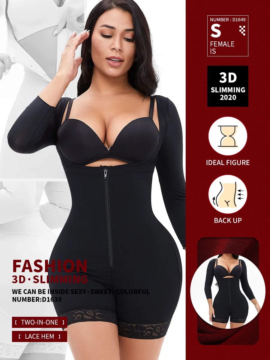 High Compressionl Waist Girdle Breasted Zipper Butt Lifter Shapewear For Women Tummy Control Slimming Full Body Shapewear
