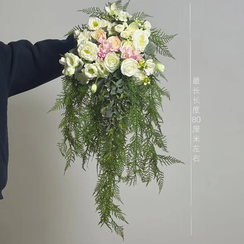 Корейский свадебный букет DIY, букет-водопад, букет-сертификат, искусственные цветы, реалистичные цветы для фотосессий, реквизит для фотостудии, готовый букет (art.: 3920d4bf971ec) - 3920d4bf971ec