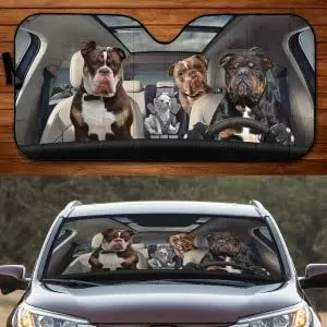 

Funny Olde English Bulldog Driving Dog Lover Car Sunshade Car Windshield for UV Sun Protection Olde English Bulldog Car Sunshade