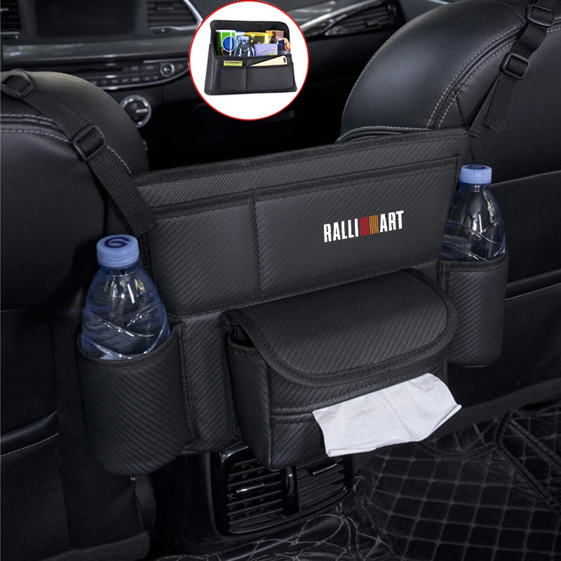 

Кожаное автомобильное сиденье средней Вешалки сумка для хранения Сумочка держатель между сиденьями для Ralliart Mitsubishi Lancer 9 10 ASX Outlander Pajero