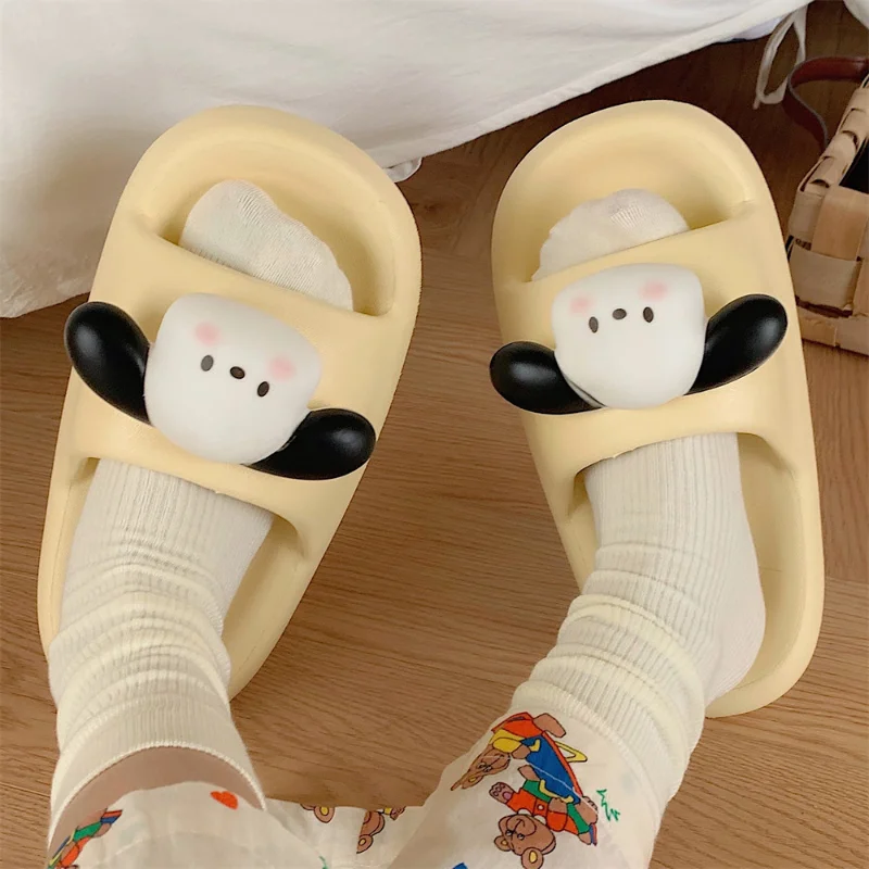

Sanrio Kawaii Pochacco Slippers Student Cartoon Female Summer Wear Non-slip Wear-resistant Soft Bottom Home Sandals and Slippers