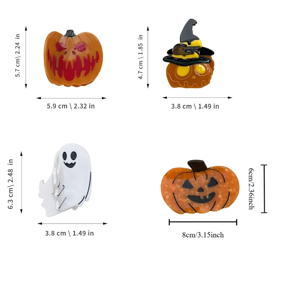 Страшный готический Хэллоуин Тыква волос коготь ацетат смешной Краб зажим мини