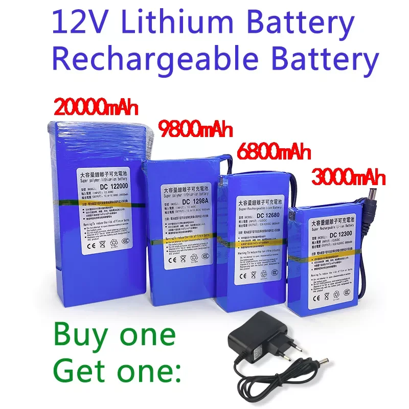 

2022 100% Original Charge Protective DC 12V 20000mAh Li-ion Super Rechargeable Battery Backup Li-ion Battery Pack Free shipping