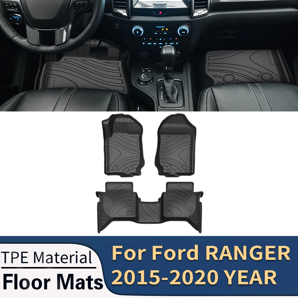 

Автомобильные коврики для Ford RANGER 2015-2020 LHD RHD, автомобильные коврики, коврики для ног из ТПЭ для любой погоды, коврики без запаха, коврики для п...