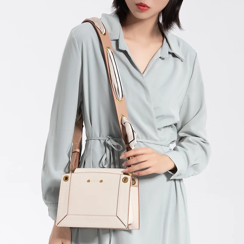 

Light Color Women Bag Leather Messenger Bag Multifunctional Fashion Wide Strap Shoulder Bag Wallet And Handbag Ladies Luxury Bag