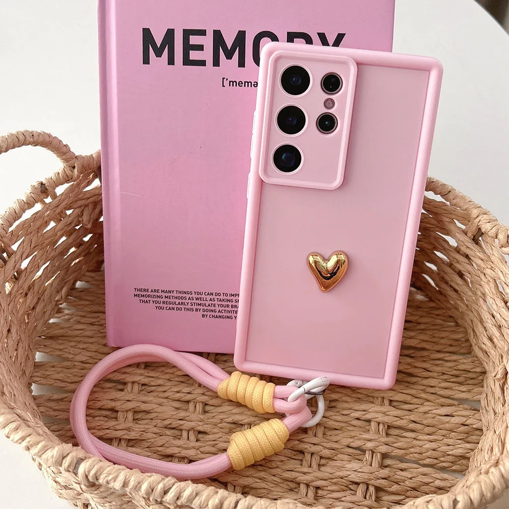Фото Чехол с 3D Gold Heart Love на запястье для Honor 400 200 90 70 50 20 Lite 90 200 Smart 5G 80 60 30 10 10i 20i 50SE Cover V30 V40 Pr №2