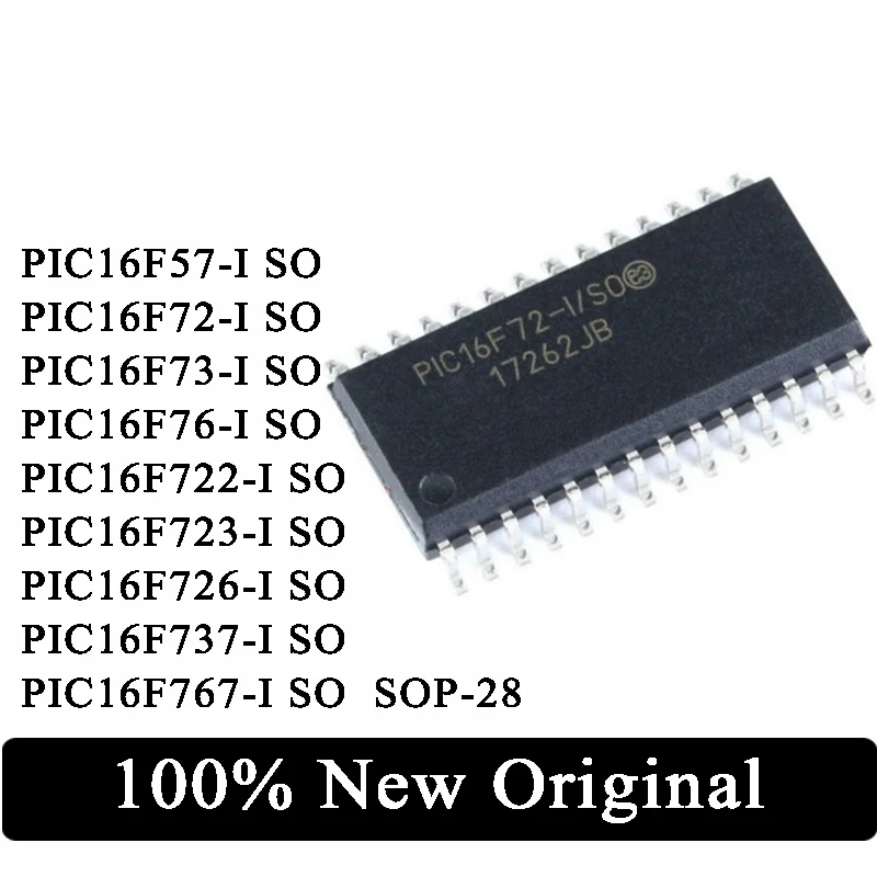 

10Pc PIC16F57-I PIC16F72-I PIC16F73-I PIC16F76-I PIC16F722-I PIC16F723-I PIC16F726-I PIC16F737-IPIC16F767-I SO SOP-28 IC Chip