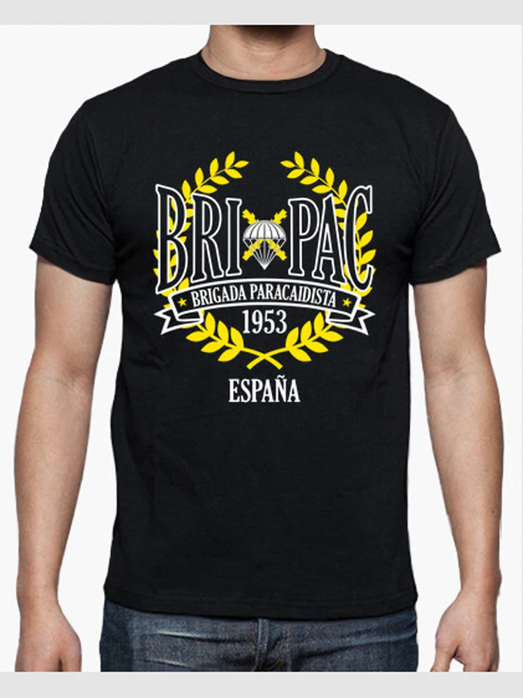 Camiseta Brigada Paracaidista Español. 100% Algodón, De Alta Calidad, De Gran Tamaño, informal