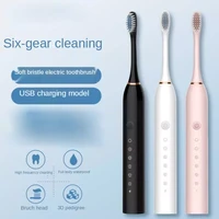 2021 sonic electric toothbrush adult timer brush 6 mode usb charger rechargeable tooth brushes replacement heads set