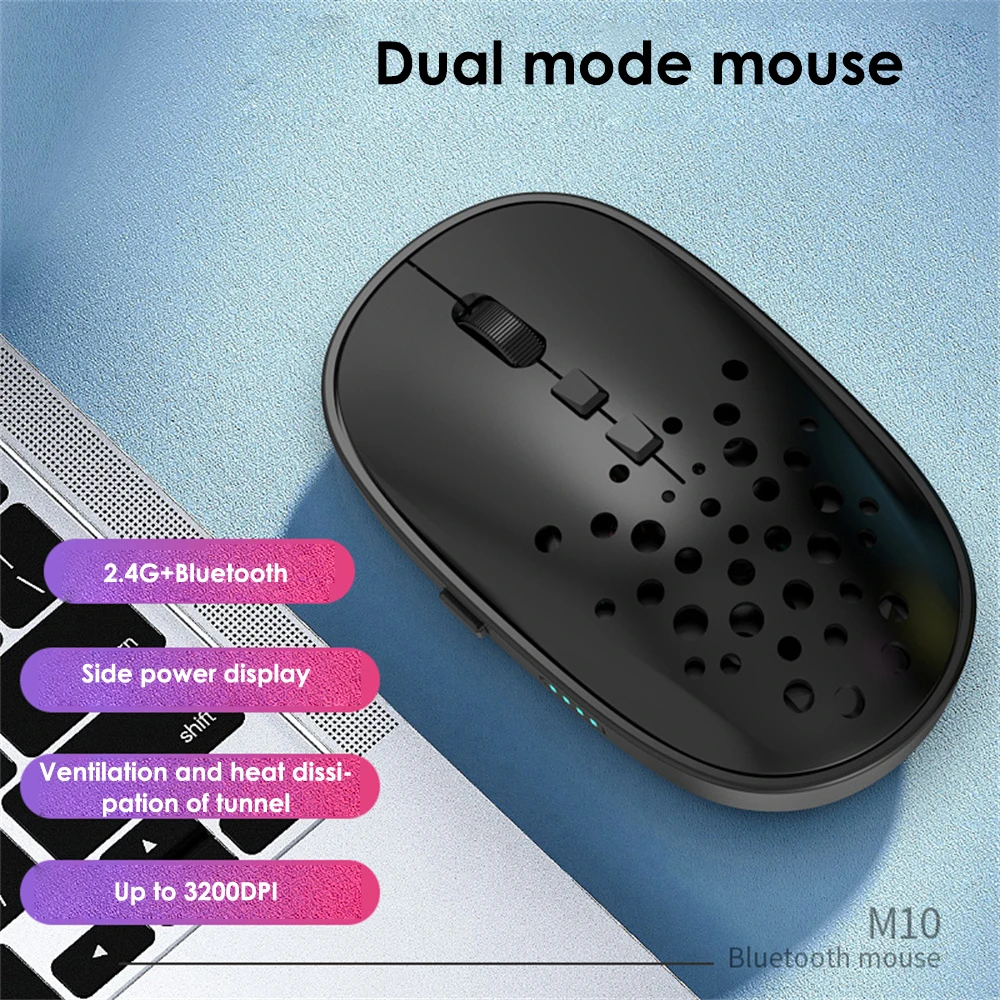 

2023 Tablet Phone Computer Bluetooth Mouse Usb 2.4g Mouse Rechargeable Power Display Wireless Mouse Wireless Gaming Mouse